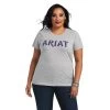 'Ariat' Women's Tribal Lore Short Sleeve T-Shirt - Heather Grey -WinterWanderlust Adventures S22 WMS WEST 10040535 front plus 1024x1024@2x