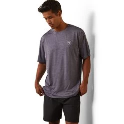 'Ariat' Men's Charger Vertical Flag Tee - Graystone -WinterWanderlust Adventures S23 MNS WEST 10043340 front 1024x1024@2x