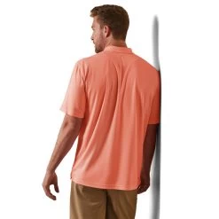 'Ariat' Men's Tek Polo - Peach Echo -WinterWanderlust Adventures S23 MNS WEST 10043502 back 1024x1024@2x