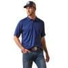 'Ariat' Men's AC Polo - Cloudburst Blue -WinterWanderlust Adventures S23 MNS WEST 10043518 front 1024x1024@2x