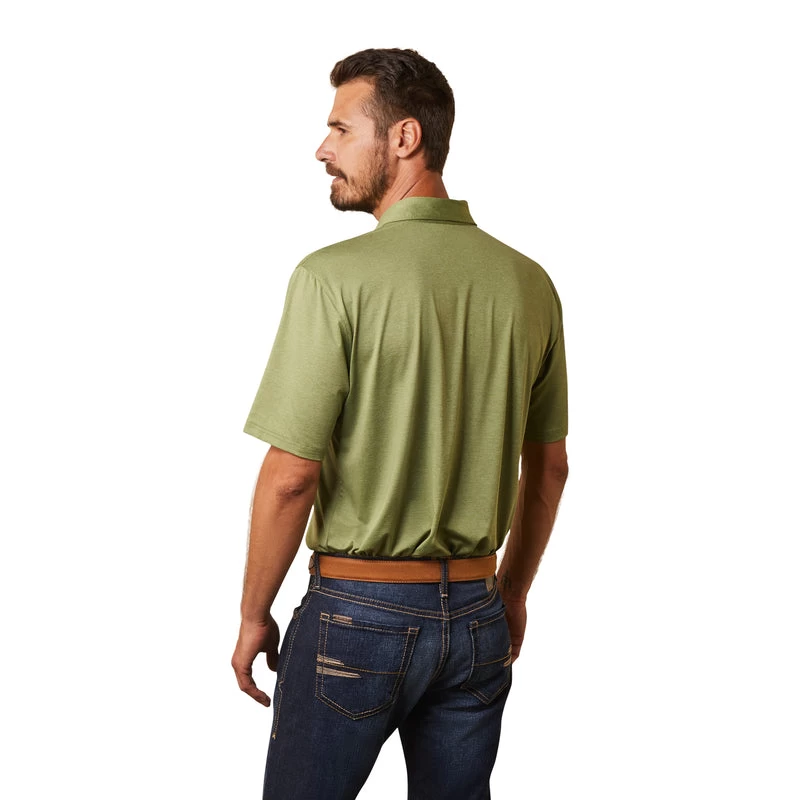 'Ariat' Men's Charger 2.0 Polo - Pesto 4 'Ariat' Men's Charger 2.0 Polo - Pesto - Image 2