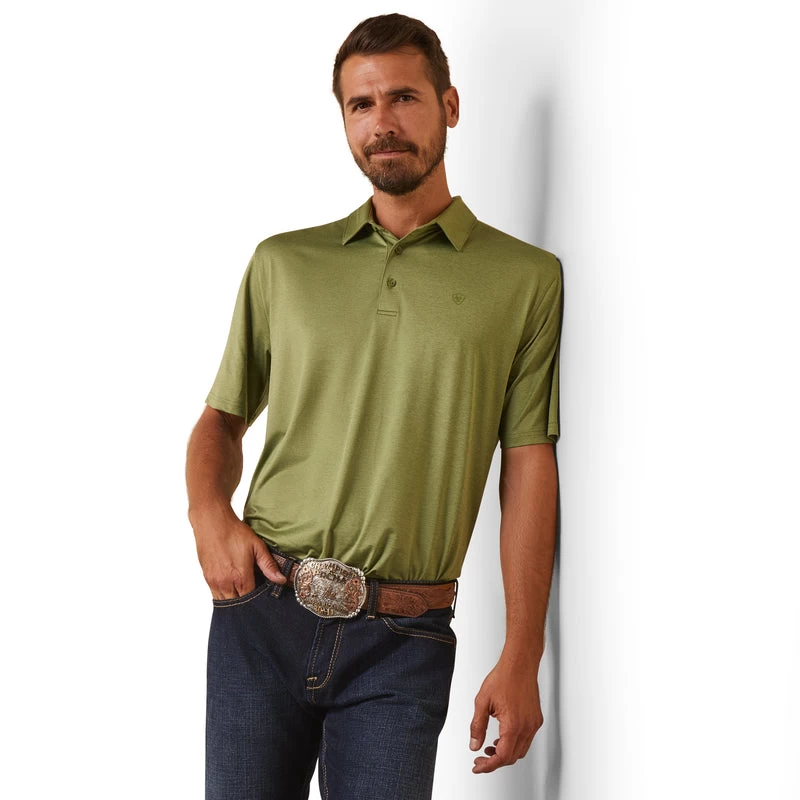 'Ariat' Men's Charger 2.0 Polo - Pesto 3 'Ariat' Men's Charger 2.0 Polo - Pesto
