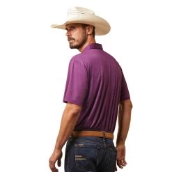 'Ariat' Men's Charger 2.0 Polo - Vagabond Purple -WinterWanderlust Adventures S23 MNS WEST 10043574 back 1024x1024@2x