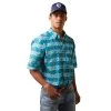 'Ariat' Men's Konner Classic Fit Button Down - Enamel Blue -WinterWanderlust Adventures S23 MNS WEST 10043638 front 1024x1024@2x
