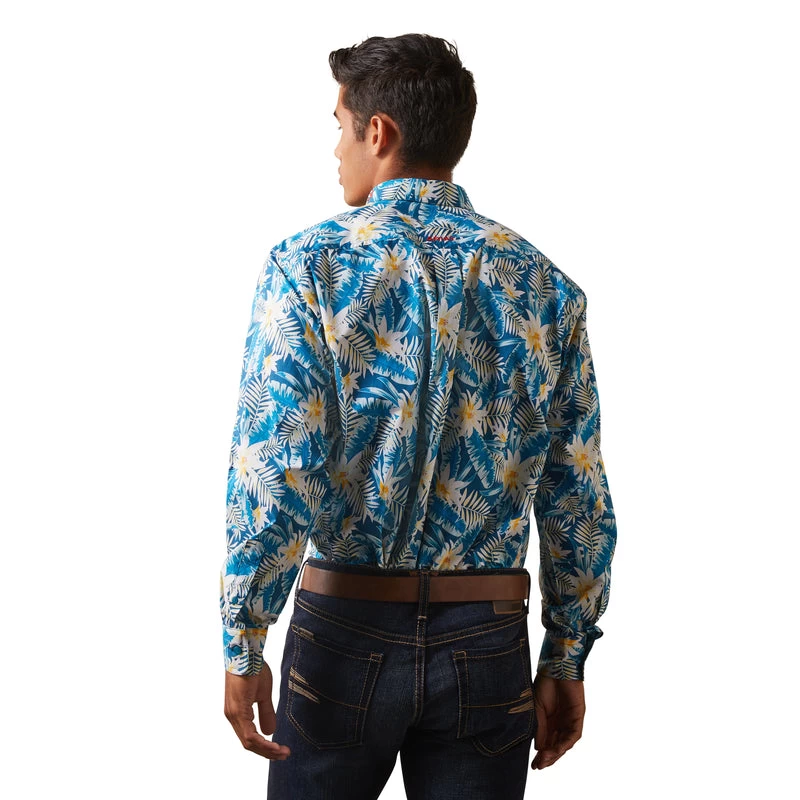 'Ariat' Men's Team Spencer Casual Button Down - Lyons Blue 6 'Ariat' Men's Team Spencer Casual Button Down - Lyons Blue - Image 4