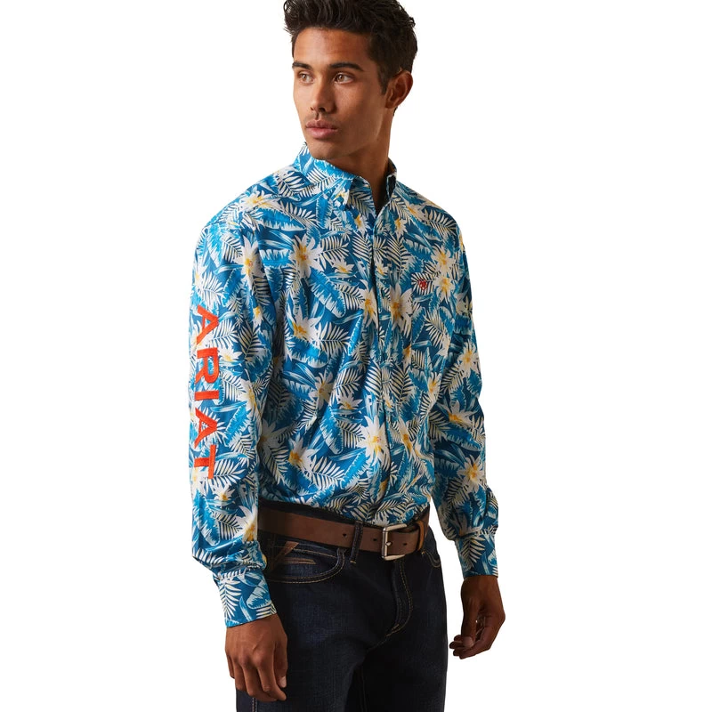 'Ariat' Men's Team Spencer Casual Button Down - Lyons Blue 3 'Ariat' Men's Team Spencer Casual Button Down - Lyons Blue