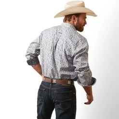 'Ariat' Men's Wrinkle Free Fortune Classic Fit Button Down - Grey 9 'Ariat' Men's Wrinkle Free Fortune Classic Fit Button Down - Grey -WinterWanderlust Adventures S23 MNS WEST 10043702 back 1024x1024@2x