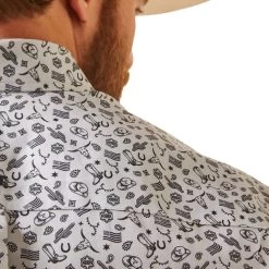 'Ariat' Men's Wrinkle Free Fortune Classic Fit Button Down - Grey 8 'Ariat' Men's Wrinkle Free Fortune Classic Fit Button Down - Grey -WinterWanderlust Adventures S23 MNS WEST 10043702 detail02 1024x1024@2x