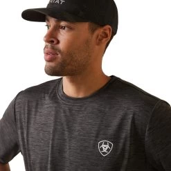 'Ariat' Men's Charger Ariat Proud Shield T-Shirt - Charcoal Heather -WinterWanderlust Adventures S23 MNS WEST 10043763 detail01 1024x1024@2x