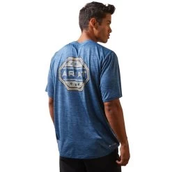 'Ariat' Men's Charger Ariat Stamp T-Shirt - Sky Fall -WinterWanderlust Adventures S23 MNS WEST 10043769 back 1024x1024@2x