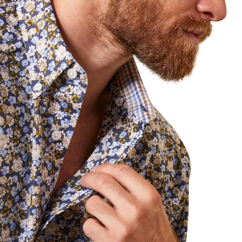 'Ariat' Men's Wrinkle Free Ashton Button Down - Indigo 4 'Ariat' Men's Wrinkle Free Ashton Button Down - Indigo - Image 2