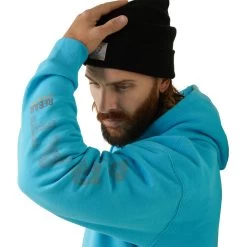 'Ariat' Men's Rebar Roughneck Hoodie - Bachelor Button Heather -WinterWanderlust Adventures S23 MNS WORK 10043362 detail02 1024x1024@2x