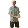 'Ariat' Men's Rebar Made Tough VenTEK DuraStretch Button Down - Green Bay Heather