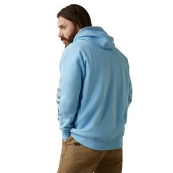 'Ariat' Men's Rebar Graphic Hoodie - Dutch Canal Heather / Alloy -WinterWanderlust Adventures S23 MNS WORK 10043589 back 1024x1024@2x