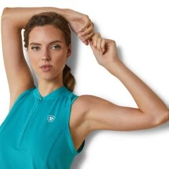 'Ariat' Women's Hailey 1/4 Zip Baselayer - Viridian Green -WinterWanderlust Adventures S23 WMS ENGL 10043375 detail02 1024x1024@2x