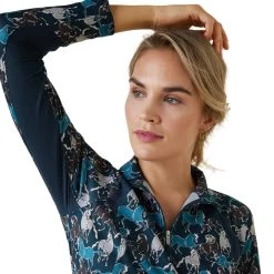 'Ariat' Women's Sunstopper 2.0 1/4 Zip Baselayer - Blue Reflections 8 'Ariat' Women's Sunstopper 2.0 1/4 Zip Baselayer - Blue Reflections -WinterWanderlust Adventures S23 WMS ENGL 10043591 detail01 1024x1024@2x