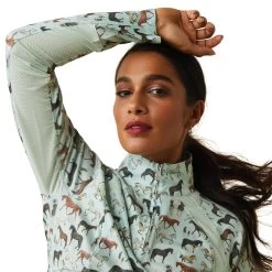 'Ariat' Women's Sunstopper 2.0 1/4 Zip Baselayer - Aqua Foam Herd Print 8 'Ariat' Women's Sunstopper 2.0 1/4 Zip Baselayer - Aqua Foam Herd Print -WinterWanderlust Adventures S23 WMS ENGL 10043593 detail01 1024x1024@2x