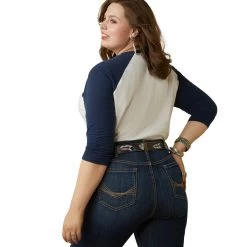 'Ariat' Women's Painted Dreams T Shirt - Coconut Milk / Navy -WinterWanderlust Adventures S23 WMS WEST 10043408 back plus 1024x1024@2x