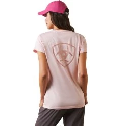'Ariat' Women's Laguna Logo Baselayer - Coral Blush -WinterWanderlust Adventures S23 WMS WEST 10043433 back 1024x1024@2x