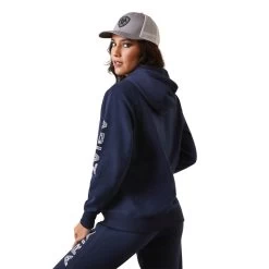 'Ariat' Women's Logo Hoodie - Navy Eclipse -WinterWanderlust Adventures S23 WMS WEST 10043446 back 1024x1024@2x