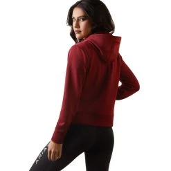 'Ariat' Women's 1/2 Zip Tek Hoodie - Pomegranite -WinterWanderlust Adventures S23 WMS WEST 10043448 back 1024x1024@2x