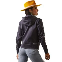 'Ariat' Women's 1/2 Zip Tek Hoodie - Periscope -WinterWanderlust Adventures S23 WMS WEST 10043449 back 1024x1024@2x