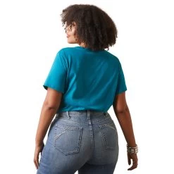 'Ariat' Women's Boot Kickin Logo Tee - Exotic Plume -WinterWanderlust Adventures S23 WMS WEST 10043632 back plus 1024x1024@2x