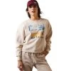 'Ariat' Women's Cowboy Crew Sweater - Oatmeal Heather 1 'Ariat' Women's Cowboy Crew Sweater - Oatmeal Heather -WinterWanderlust Adventures S23 WMS WEST 10043660 front 1024x1024@2x
