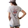 'Ariat' Women's R.E.A.L. Cool Cow Tee - Light Heather Grey -WinterWanderlust Adventures S23 WMS WEST 10043811 back 1024x1024@2x