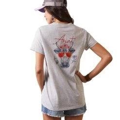 'Ariat' Women's R.E.A.L. Cool Cow Tee - Light Heather Grey -WinterWanderlust Adventures S23 WMS WEST 10043811 back e24f9dfe 1a1c 42e9 a814 cf3b5fb09717 1024x1024@2x