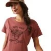 'Ariat' Women's Farm Hair T Shirt - Red Clay Heather -WinterWanderlust Adventures S23 WMS WEST 10044613 detail01 1024x1024@2x