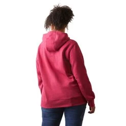 'Ariat' Women's Rebar Graphic Hoodie - Cherries Jubilee Heather / Key -WinterWanderlust Adventures S23 WMS WORK 10043364 back plus 1024x1024@2x