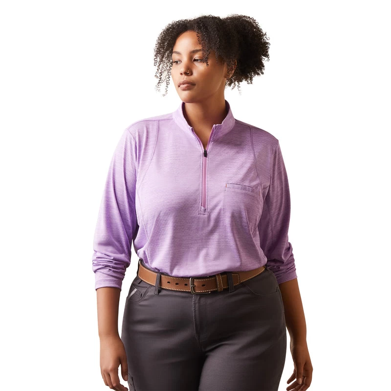 'Ariat' Women's Rebar Evolution 1/2 Zip - Paisley Purple 4 'Ariat' Women's Rebar Evolution 1/2 Zip - Paisley Purple - Image 2