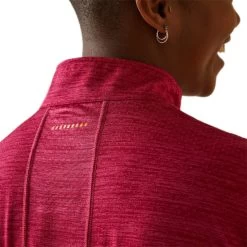 'Ariat' Women's Rebar Evolution 1/2 Zip - Cherries Jubilee -WinterWanderlust Adventures S23 WMS WORK 10043435 detail03 1024x1024@2x