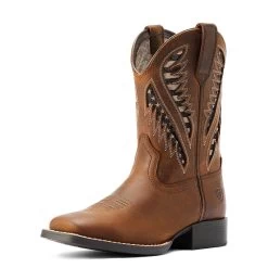 'Ariat' Youth 9" Quickdraw VentTek Western Square Toe - Distressed Tan -WinterWanderlust Adventures S23 YTH WEST 10044485 3 4 front 1024x1024@2x