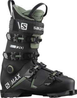 Salomon S/Max 120 GW Snow Ski Boots - Black/Oil Green/Silver