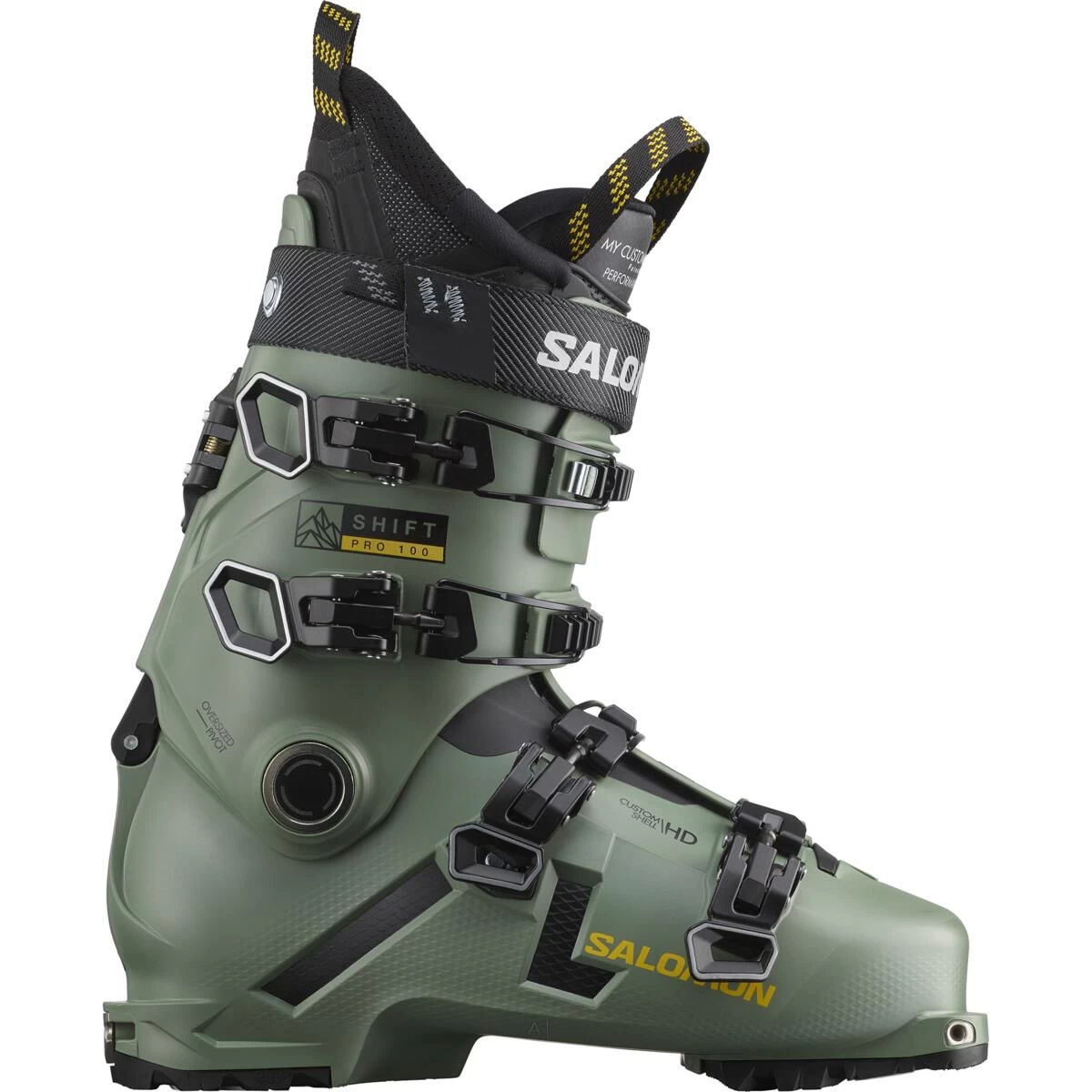Salomon Shift Pro 100 AT Ski Boots - Oil Green/ Black/ Solar Power 3 Salomon Shift Pro 100 AT Ski Boots - Oil Green/ Black/ Solar Power
